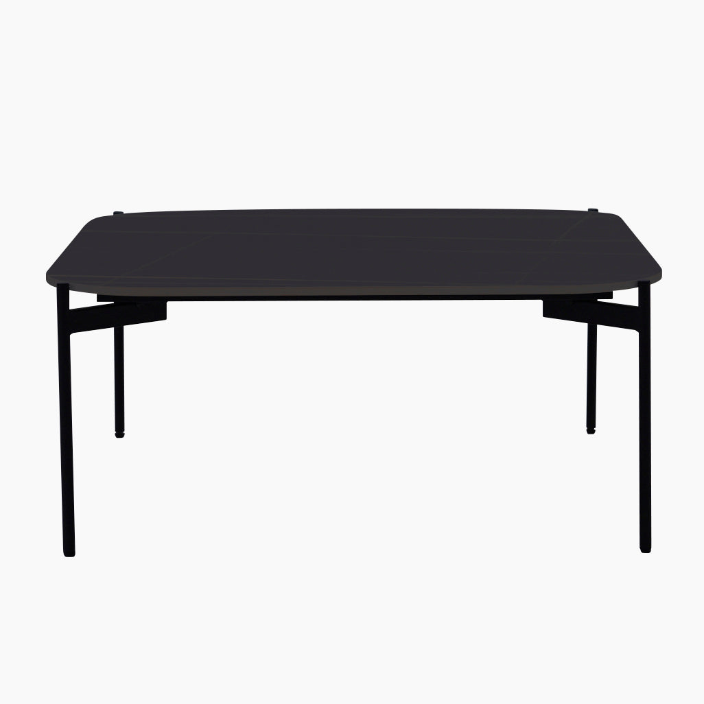 Rocco Square Coffee Table - Square Coffee Table Black & Gold Ceramic Top / Black Powder Coated Metal Legs Tables Sterling Home 1
