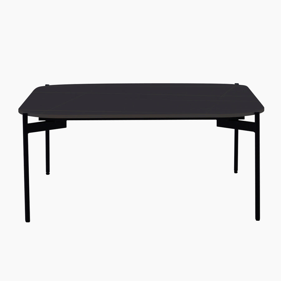 Rocco Square Coffee Table - Square Coffee Table Black & Gold Ceramic Top / Black Powder Coated Metal Legs Tables Sterling Home 1