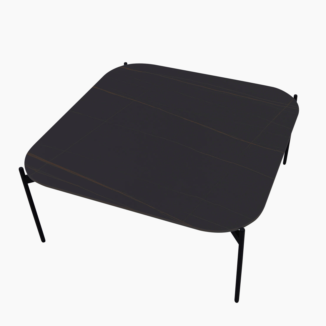 Rocco Square Coffee Table - Square Coffee Table Black & Gold Ceramic Top / Black Powder Coated Metal Legs Tables Sterling Home 3