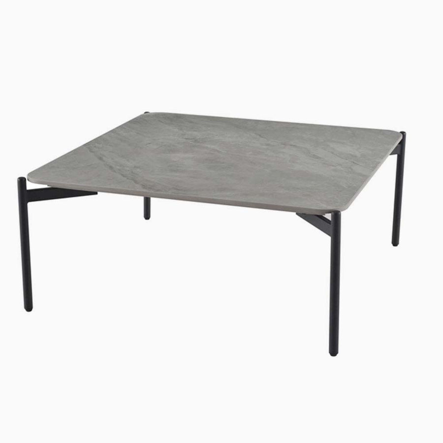 Rocco Square Coffee Table - Square Coffee Table Ruibei Grey Ceramic Top / Black Powder Coated Metal Legs Tables Sterling Home 1