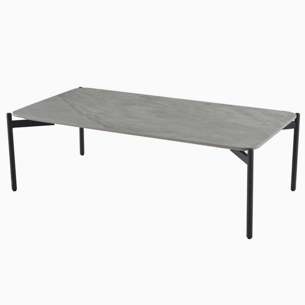 Rocco Ruibei Coffee Table - Rect Coffee Table Ruibei Grey Ceramic Top / Black Powder Coated Metal Legs Tables Sterling Home 1