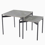 Rocco Nest of Tables - Nest of Table Ruibei Grey Ceramic Top / Black Powder Coated Metal Legs Tables Sterling Home 1