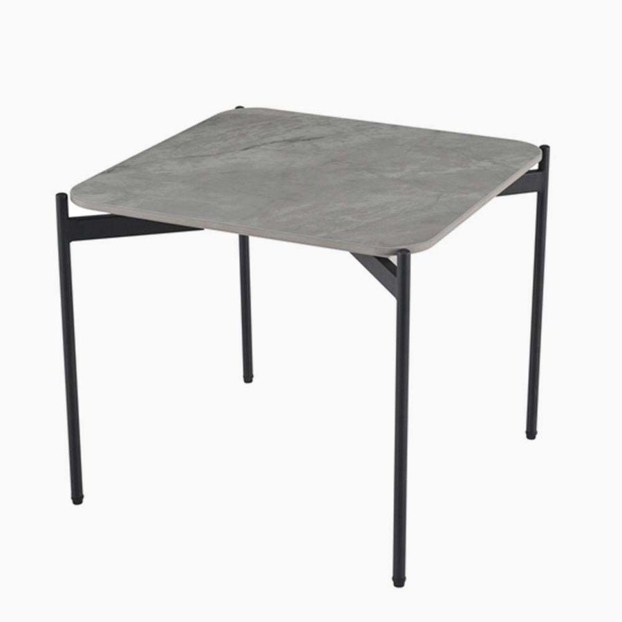 Rocco Side Table - End Table Ruibei Grey Ceramic Top / Black Powder Coated Metal Legs Tables Sterling Home 1
