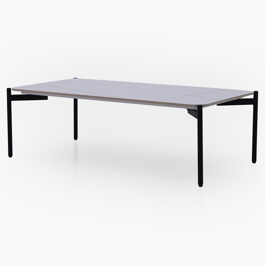 Rocco Rectangular Coffee Table - Rect Coffee Table White & Gold Ceramic Top / Black Powder Coated Metal Legs Tables Sterling Home 2