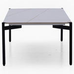 Rocco Side Table - End Table White & Gold Ceramic Top / Black Powder Coated Metal Legs Tables Sterling Home 1