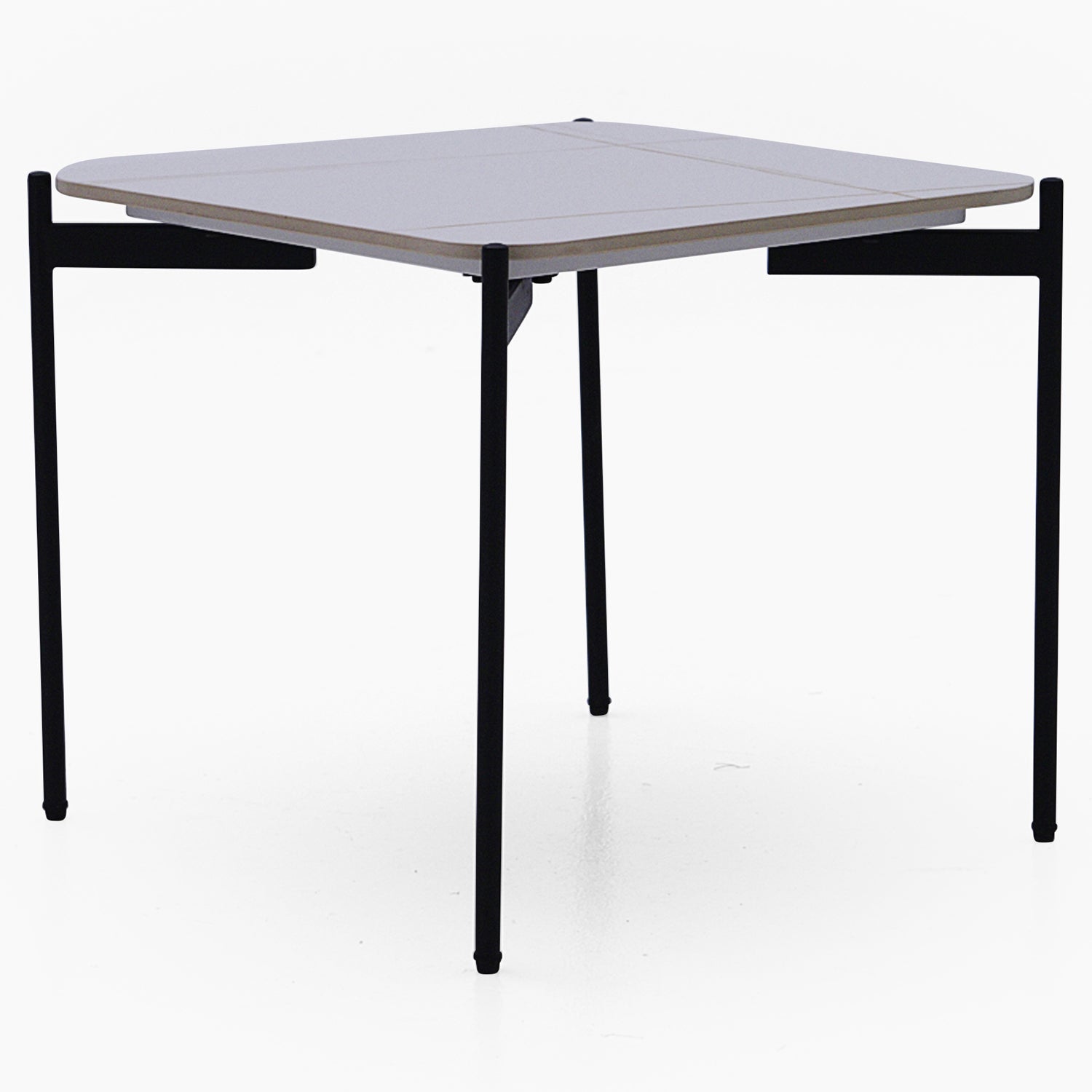 Rocco White and Gold End Table - End Table White & Gold Ceramic Top / Black Powder Coated Metal Legs Tables Sterling Home 2