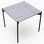 Rocco Side Table - End Table White & Gold Ceramic Top / Black Powder Coated Metal Legs Tables Sterling Home 4