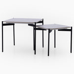 Rocco Nest of Tables - Nest of Table White & Gold Ceramic Top / Black Powder Coated Metal Legs Tables Sterling Home 1