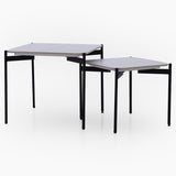 Rocco White and Gold Nest of Tables