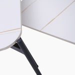 Rocco Nest of Tables - Nest of Table White & Gold Ceramic Top / Black Powder Coated Metal Legs Tables Sterling Home 4
