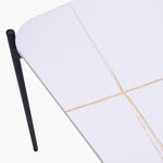 Rocco Nest of Tables - Nest of Table White & Gold Ceramic Top / Black Powder Coated Metal Legs Tables Sterling Home 5