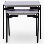 Rocco Nest of Tables - Nest of Table White & Gold Ceramic Top / Black Powder Coated Metal Legs Tables Sterling Home 6