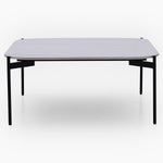 Rocco Square Coffee Table - Square Coffee Table White & Gold Ceramic Top / Black Powder Coated Metal Legs Tables Sterling Home 1