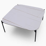 Rocco Square Coffee Table - Square Coffee Table White & Gold Ceramic Top / Black Powder Coated Metal Legs Tables Sterling Home 2