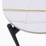 Rocco Square Coffee Table - Square Coffee Table White & Gold Ceramic Top / Black Powder Coated Metal Legs Tables Sterling Home 3