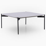 Rocco Square Coffee Table - Square Coffee Table White & Gold Ceramic Top / Black Powder Coated Metal Legs Tables Sterling Home 5