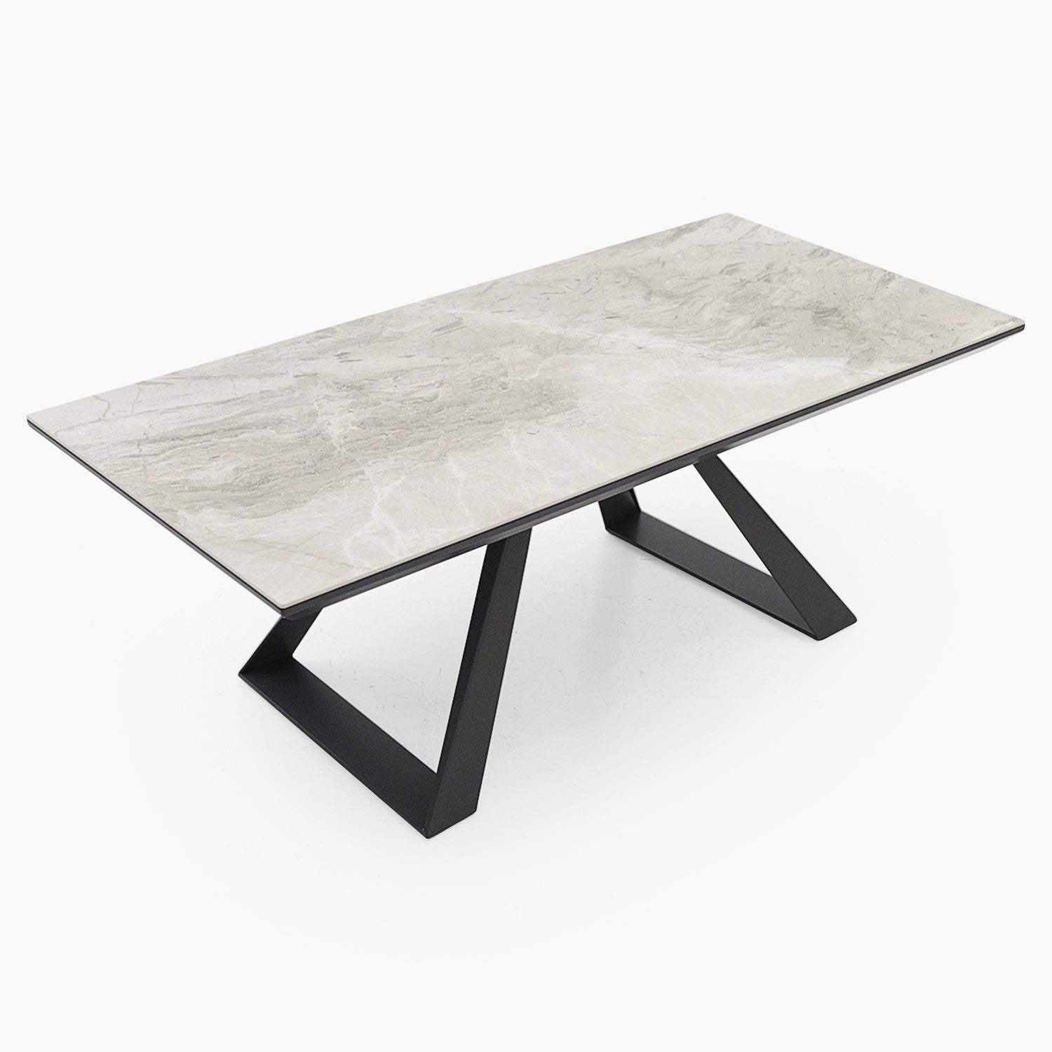 Romany Coffee Table - Coffee Table Light Grey Ceramic / Dark Grey Tables Sterling Home 5