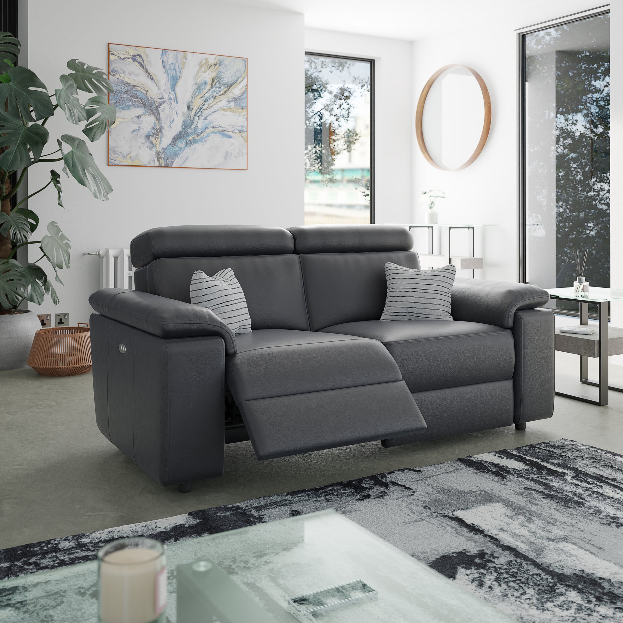 Nicoletti Rossini II 3 Seater Recliner Sofa - 3 Seater Double Power Recliner CB Torello Sofas Sterling Home 2