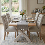 Salford Cross Leg Dining Table & 4 Button Back Chairs Set Sterling Home 2