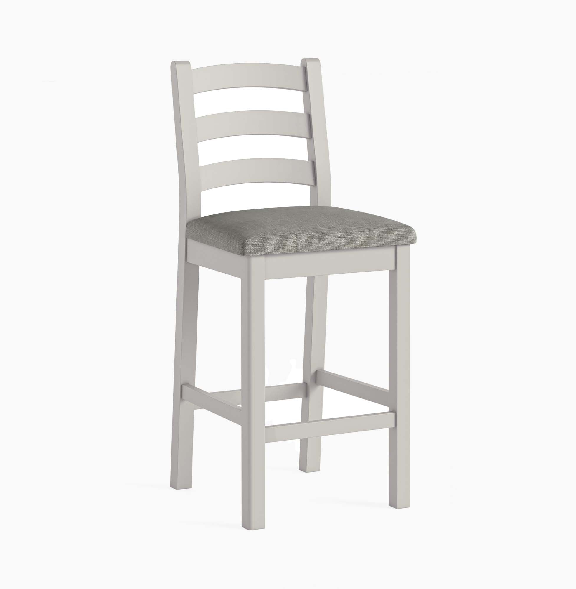 Salford Bar Stool - Bar Stool Stone Grey / Grey Fabric - Grey Chairs Sterling Home 1