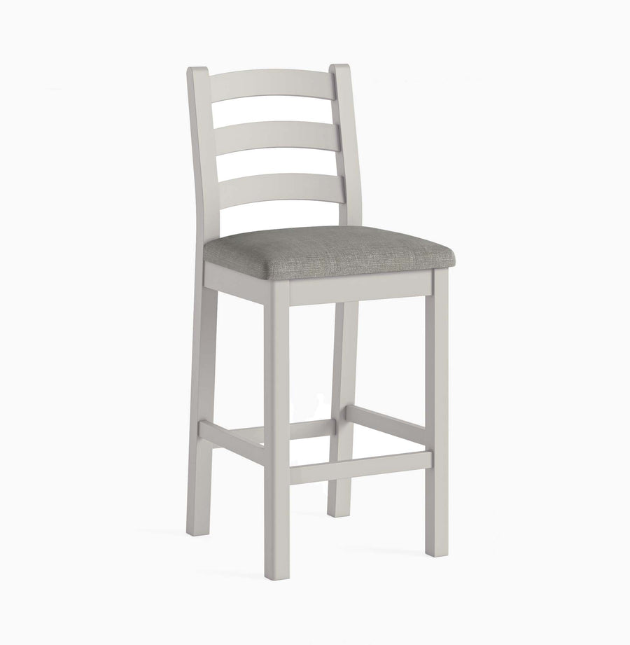 Salford Bar Stool - Bar Stool Stone Grey / Grey Fabric - Grey Chairs Sterling Home 1