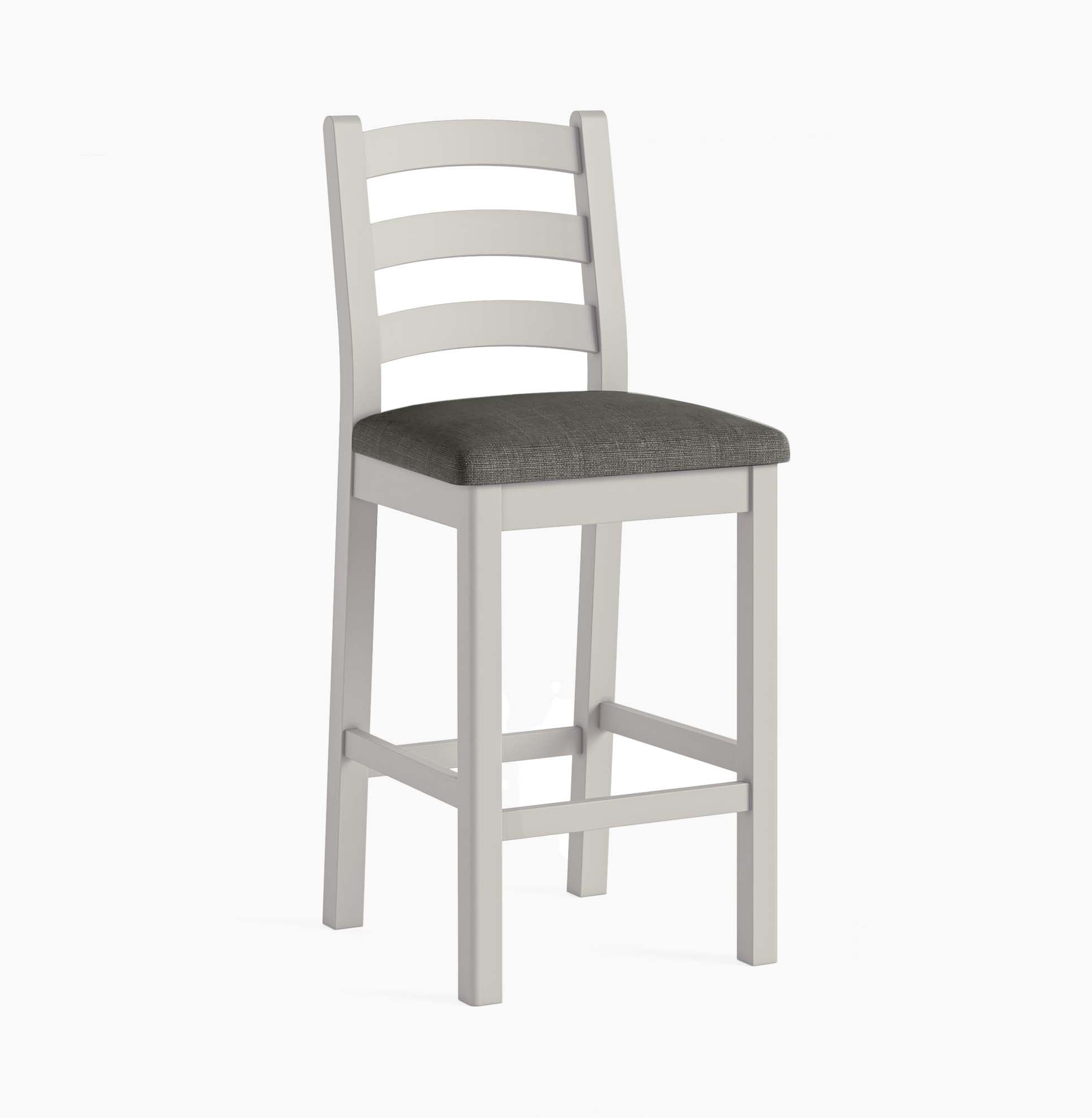 Salford Bar Stool - Bar Stool Stone Grey / Grey Fabric - Grey Chairs Sterling Home 3