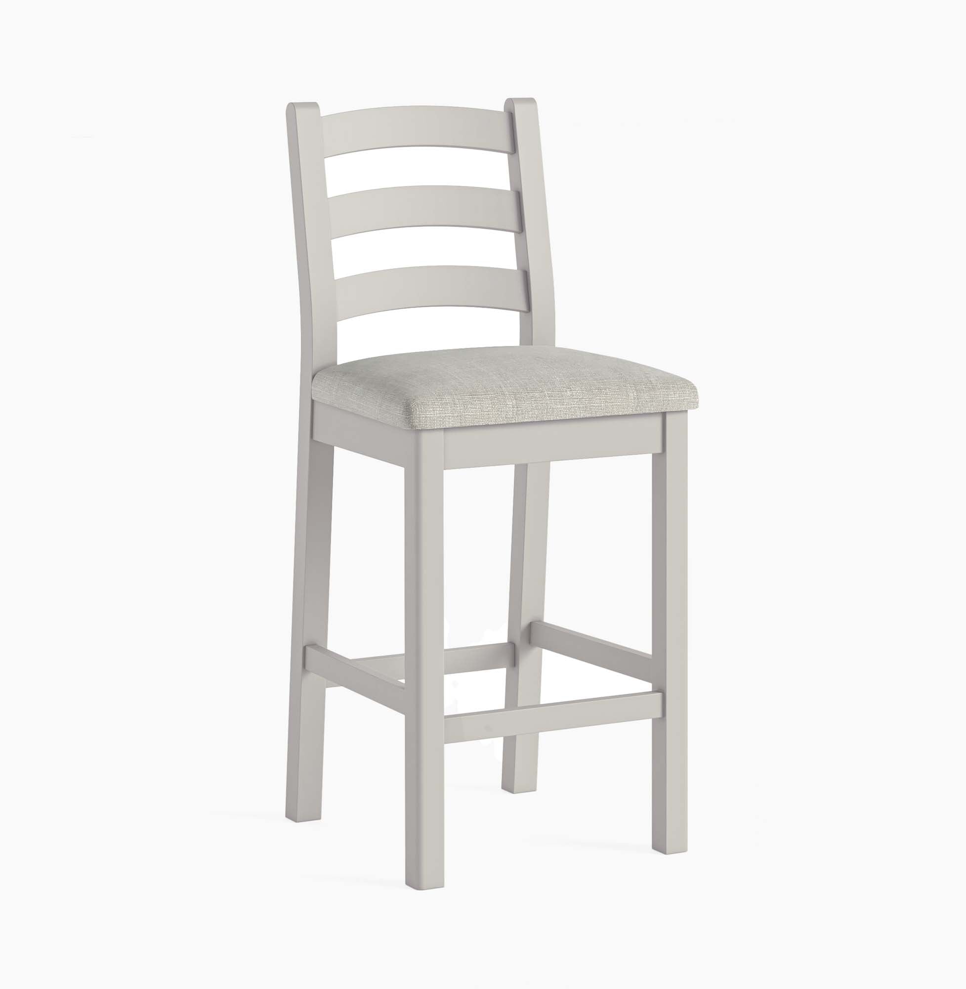 Salford Bar Stool - Bar Stool Stone Grey / Grey Fabric - Grey Chairs Sterling Home 4