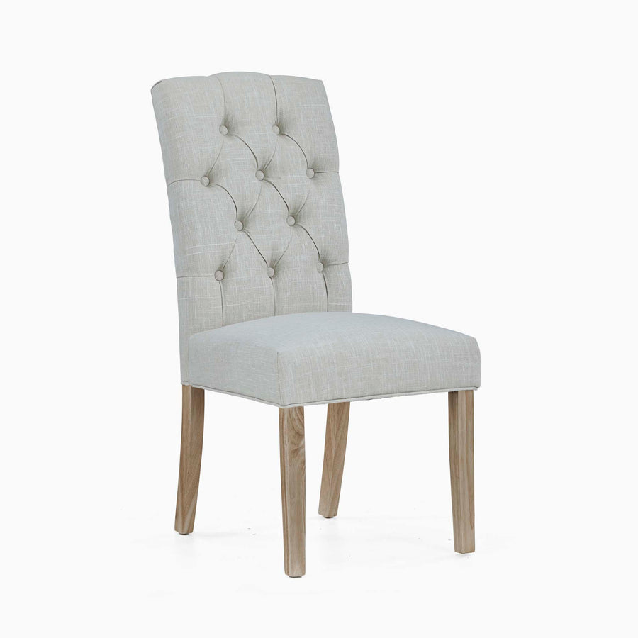 Salford Button Back Dining Chair - Button Back Chair Natural / White Wash Leg - Natural Chairs Sterling Home 1