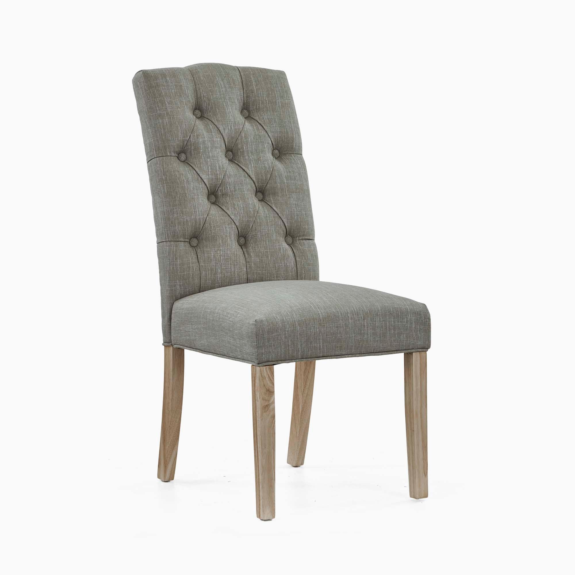Salford Button Back Dining Chair - Button Back Chair Charcoal / White Wash Leg - Charcoal Sterling Home 3
