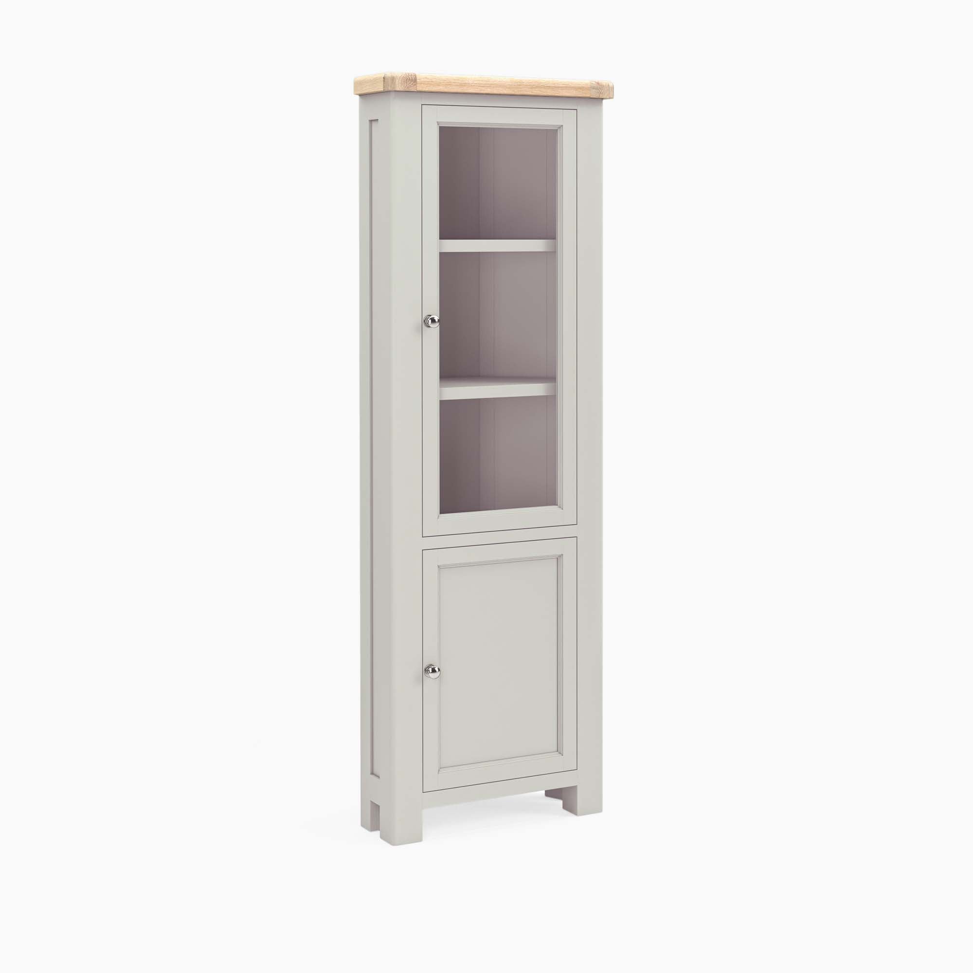 Salford Corner Display Cabinet - Corner Display Cabinet Stone Grey Storage Sterling Home 1