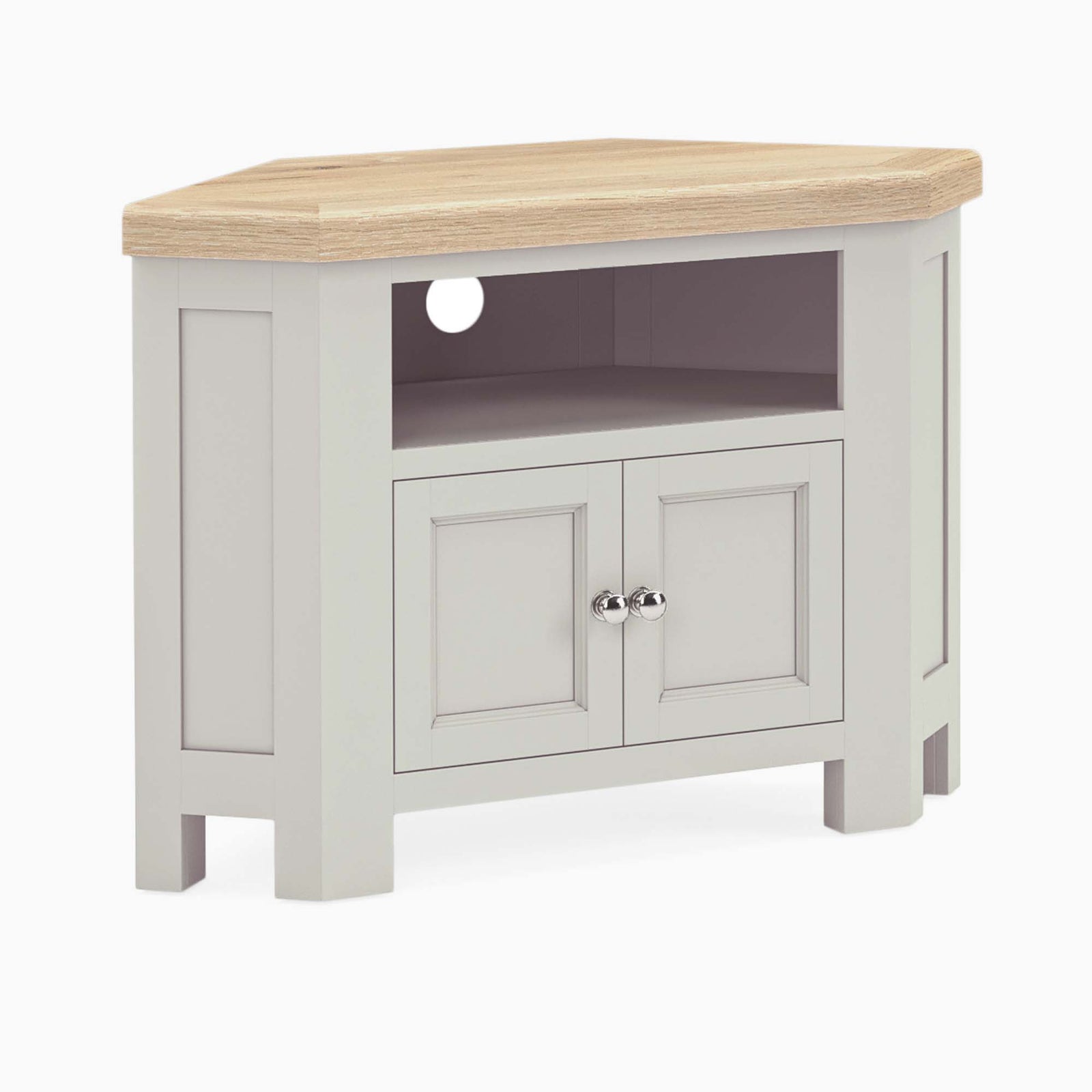 Salford 2 Door Corner TV Unit - Corner TV Unit With 2 Doors Stone Grey Storage Sterling Home 1