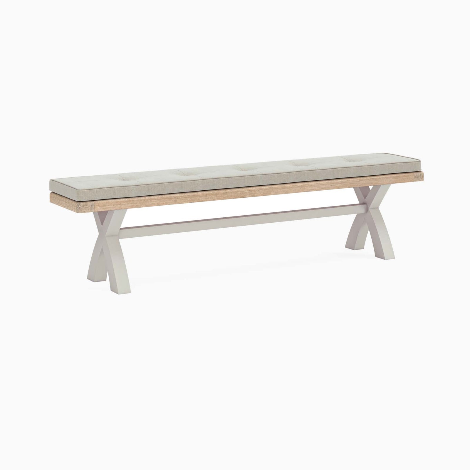 Salford Cross Bench - Cross Bench Stone Grey / Grey Fabric - Grey Sterling Home 1