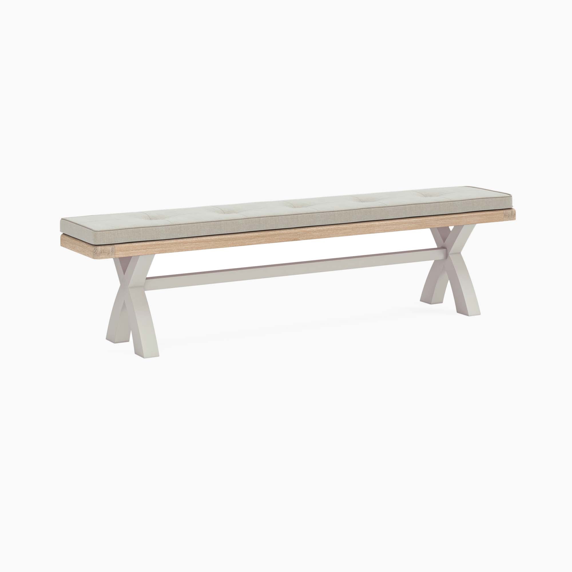 Salford Cross Bench - Cross Bench Stone Grey / Grey Fabric - Grey Sterling Home 1