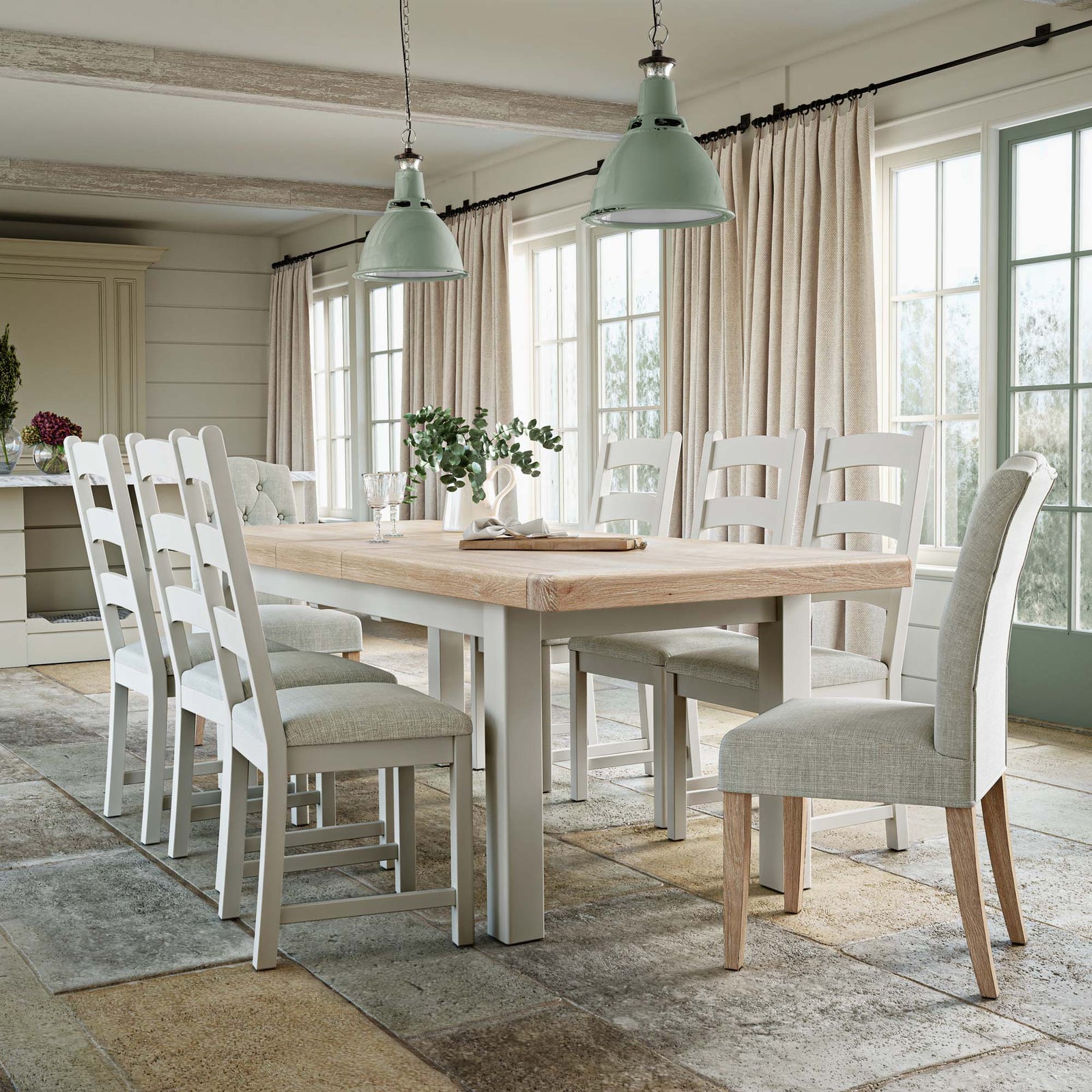 Salford Small Extending Dining Table - Small Extending Dining Table Stone Grey Tables Sterling Home 2