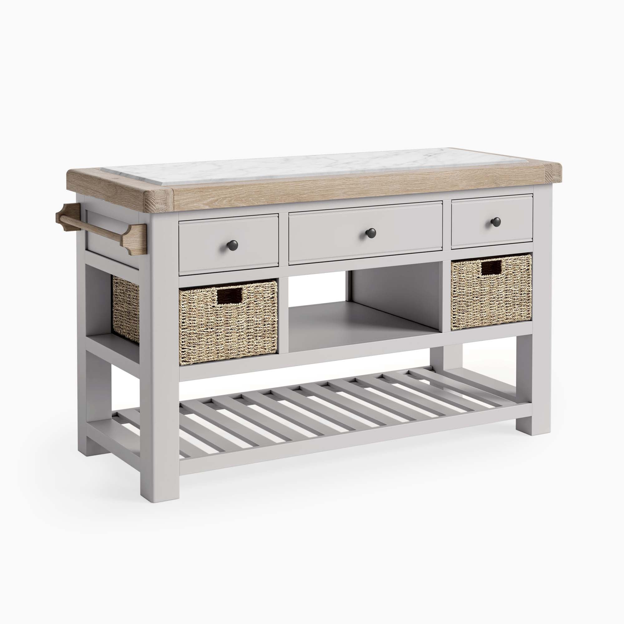 Salford Large Kitchen Island - Large Kitchen Island Stone Grey Storage Sterling Home 1