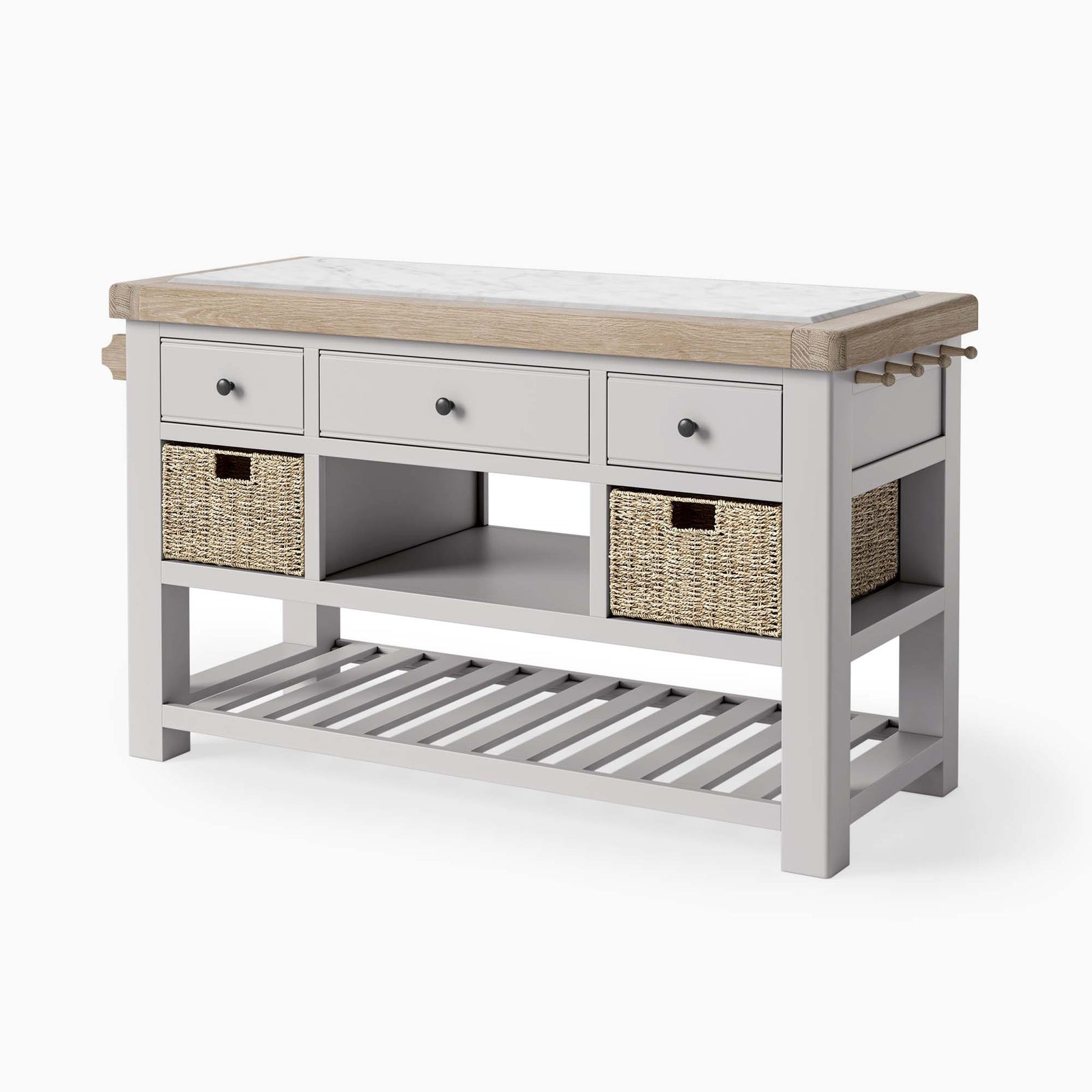 Salford Large Kitchen Island - Large Kitchen Island Stone Grey Storage Sterling Home 2