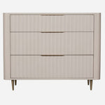 Saskia 3 Drawer Cabinet - 3 Drawer Chest Soft Grey Painted / Brass Storage Sterling Home 1