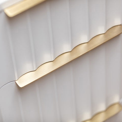 Saskia 6 Drawer Cabinet - 6 Drawer Wide Chest Soft Grey Painted / Brass Storage Sterling Home 3