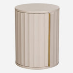 Saskia Bedside Cabinet - Bedside (Left) Soft Grey Painted / Brass - Left Hand Storage Sterling Home 1