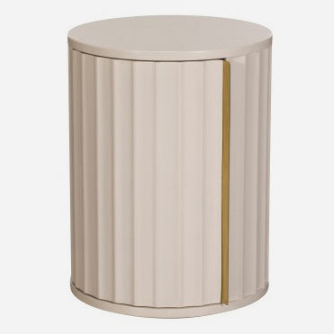 Saskia Bedside Cabinet - Bedside (Left) Soft Grey Painted / Brass - Left Hand Storage Sterling Home 1