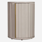 Saskia Bedside Cabinet - Bedside (Left) Soft Grey Painted / Brass - Left Hand Storage Sterling Home 4