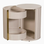 Saskia Bedside Cabinet - Bedside (Left) Soft Grey Painted / Brass - Left Hand Storage Sterling Home 5