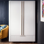 Saskia Wardrobe - Double Wardrobe Soft Grey Painted / Brass Storage Sterling Home 2