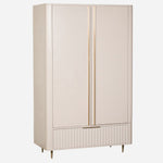 Saskia Wardrobe - Double Wardrobe Soft Grey Painted / Brass Storage Sterling Home 3