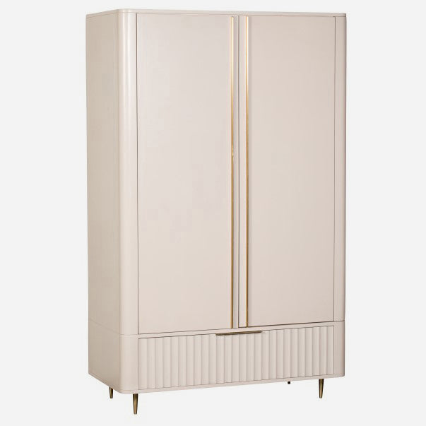Saskia Wardrobe - Double Wardrobe Soft Grey Painted / Brass Storage Sterling Home 3