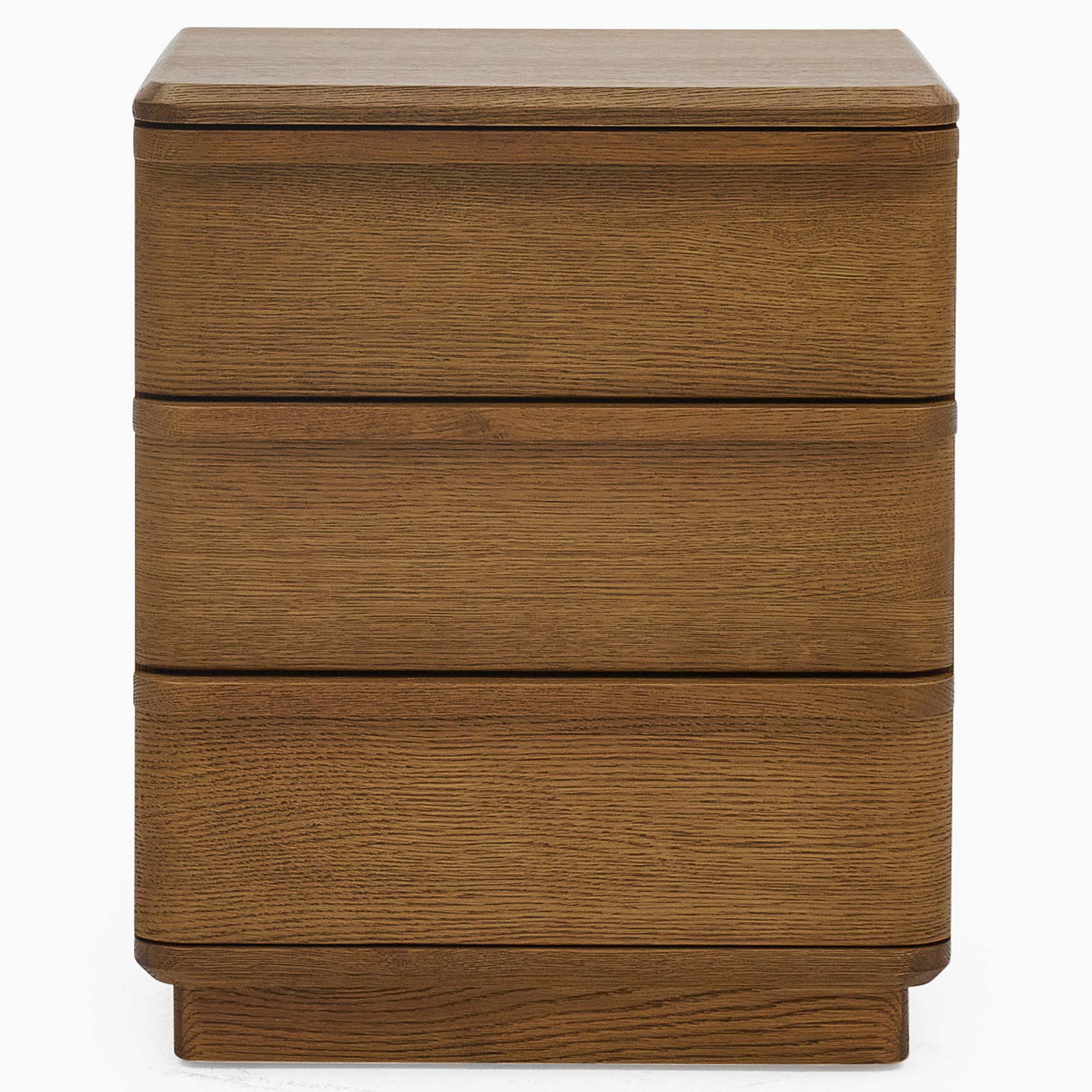 Serene 3 Drawer Bedside Cabinet - 3 Drawer Bedside Oak / Oak Veneer Storage Sterling Home 1