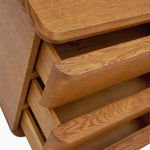 Serene 3 Drawer Bedside Cabinet - 3 Drawer Bedside Oak / Oak Veneer Storage Sterling Home 5