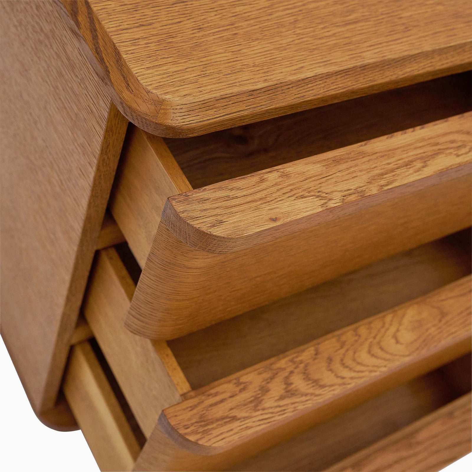 Serene 3 Drawer Bedside Cabinet - 3 Drawer Bedside Oak / Oak Veneer Storage Sterling Home 5