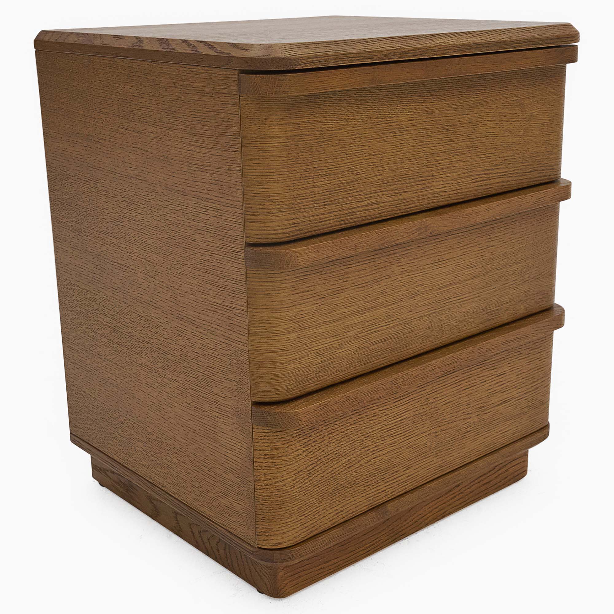 Serene 3 Drawer Bedside Cabinet - 3 Drawer Bedside Oak / Oak Veneer Storage Sterling Home 8