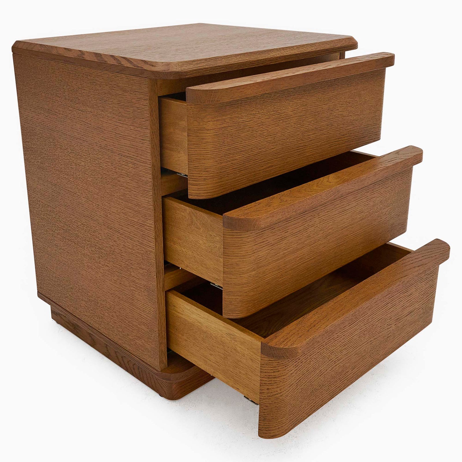 Serene 3 Drawer Bedside Cabinet - 3 Drawer Bedside Oak / Oak Veneer Storage Sterling Home 9